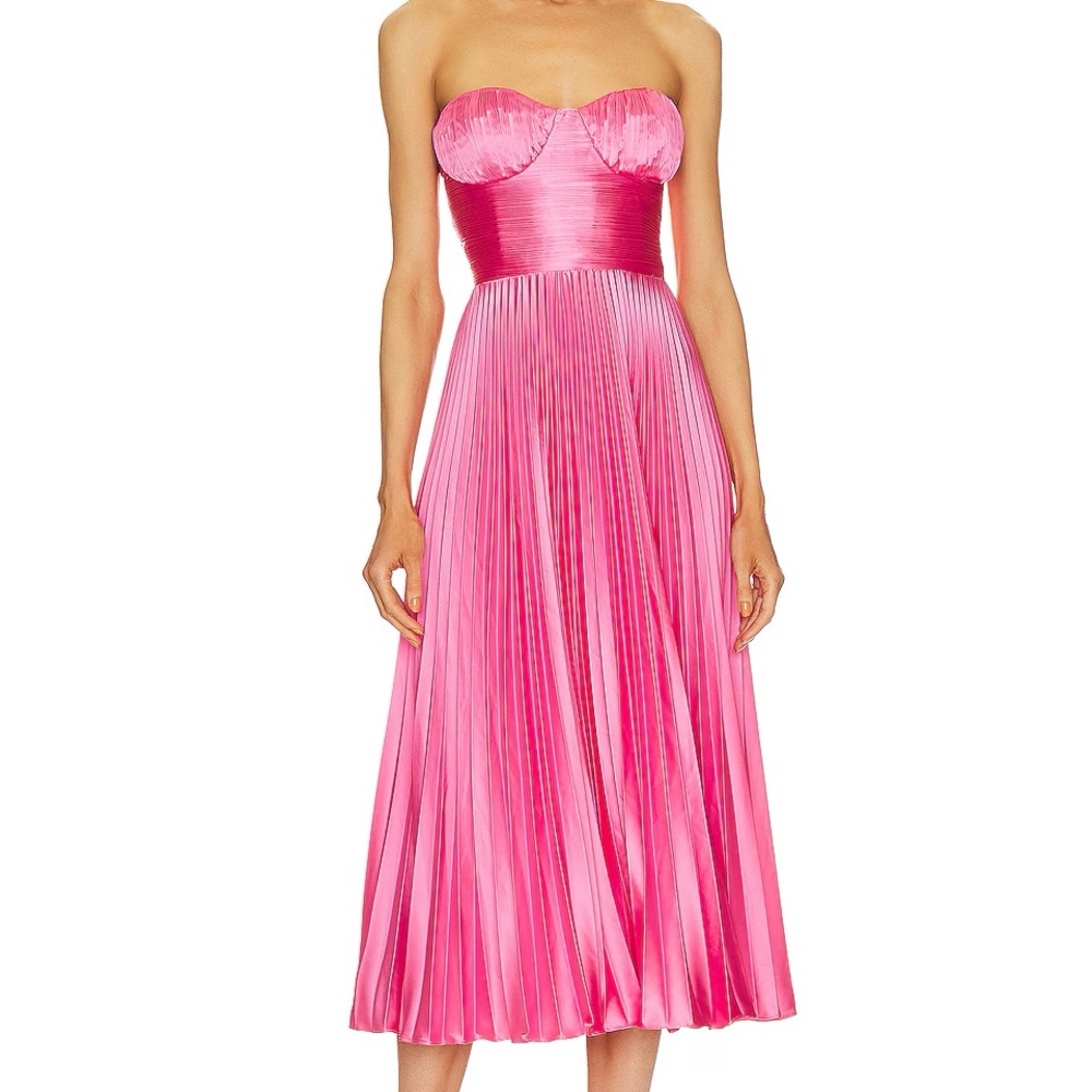 AMUR Vibrant Pink Strapless Dress